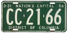 1955 Commercial (Truck) plate no. CC-21-66