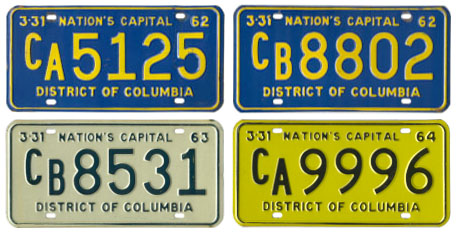 1961 (exp. 3-31-62) through 1963 (3-31-64) Commercial plates