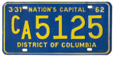 1961 Commercial (Truck) plate no. CA-5125