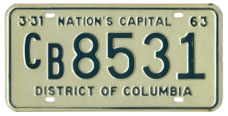 1962 Commercial (Truck) plate no. CB-8531