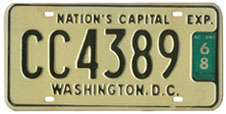 1965 (undated variety) Commercial (Truck) plate no. CC4389 validated for 1967