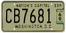 1965 Commercial (Truck) plate no. CB7681 validated for 1968