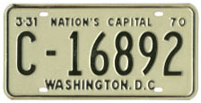 1969 Commercial (Truck) plate no. C-16892