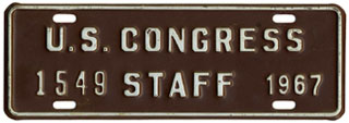 1967 U.S. Congress Staff permit no. 1549