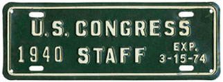 1973-74 U.S. Congress Staff permit no. 1940