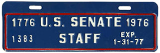 1976-77 U.S. Senate Staff permit no. 1383