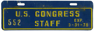 1977-78 U.S. Congress Staff permit no. 552