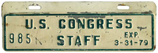 1978-79 U.S. Congress Staff permit no. 985
