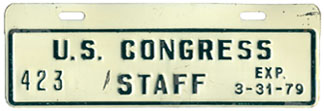1978-79 U.S. Congress Staff permit no. 423