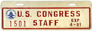 1980-81 U.S. Congress Staff permit no. 1501