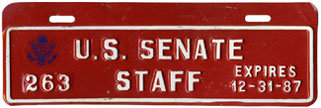 1987 U.S. Senate Staff permit no. 263