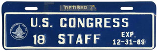 1989 U.S. Congress Staff permit no. 18