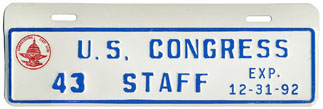1992 U.S. Congress Staff permit no. 43