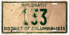 1935 Diplomatic plate no. 133