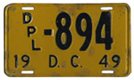 1949 Diplomatic plate no. 894