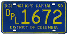 1957 (exp. 3-31-58) Diplomatic plate no. 1672