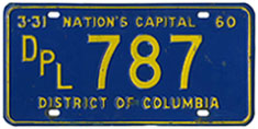 1959 (exp. 3-31-60) Diplomatic plate no. 787