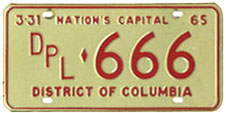 1964 Diplomatic plate no. 666