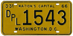 1965 (exp. 3-31-66) Diplomatic plate no. 1543