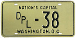 1968 (undated, exp. 3-31-69) Diplomatic plate no. 38