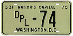 1969 (exp. 3-31-70) Diplomatic plate no. 74