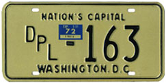 1971 (exp. 3-31-72) Diplomatic plate no. 163