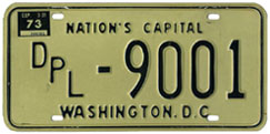 1972 (exp. 3-31-73) Diplomatic plate no. 9001