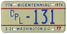 1974 base diplomatic plate no. 131
