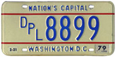 1978 base diplomatic plate no. 8899