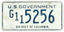 Undated U.S. Government plate no G11 5256