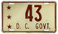 1952-55 D.C. Govt. plate no. 43