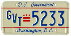 1984 base D.C. Govt. plate no. 5233