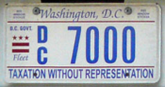 Flat style D.C. Govt. fleet vehicle plate no. 7000