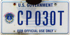 Capitol Police 2001 base Trailer plate no. CP030T