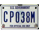 Capitol Police 2001 base Motorcycle plate no. CP038M