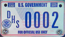 U.S. Dept. of Homeland Security 2009 Motorcycle plate no. DHS 0002