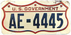 1942 U.S. Govt. plate no. AE-4445