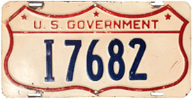 1942 U.S. Govt. plate no. I7982
