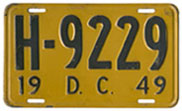 1949 Hire plate no. H-9229