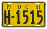 1951 Hire plate no. H-1515