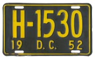 1952 Hire (Taxi) plate no. H-1530