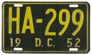 1952 Hire (Taxi) plate no. HA-299