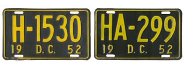1952 Hire plates H-1530 and HA-299