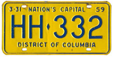 1958 Hire (Taxi) plate no. HH-332