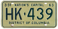 1962 (exp. 3-31-63) Hire plate no. HK-439