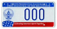 2001 Presidential Inauguration sample plate no. 000