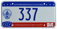 2001 Inaugural plate no. 337
