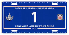 2009 Inaugural plate no. 1; click on image to see larger version