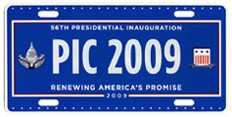 2009 Inaugural plate no. PIC 2009; click on image to see larger version