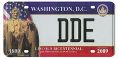2009 Inaugural plate no. DDE: click to enlarge
